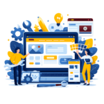 A imagem representa a prestação de criação de websites e lojas online pela Chaveta.