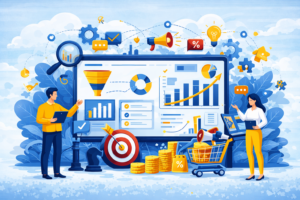 Imagem sobre a análise de dados de vendas e marketing pela Chaveta